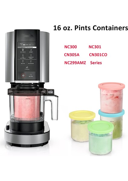 4 Adet Dondurma Kapları ve Kapakları Creami NC301 NC300 NC299AMZ Serisi Saklama Kapları Gıda Dondurucu (Yurt Dışından)