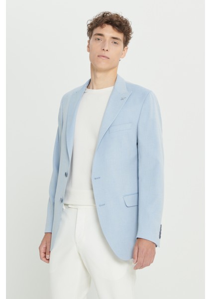 Slim Fit Dar Kesim Kırlangıç Yaka Blazer Ceket