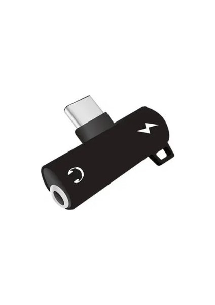 Type-C 2in1 Şarj Kulaklık Dönüştürücü Adaptör Şarj Çoğaltıcı Splitter Samsung Xiaomi Oppo Uyumlu