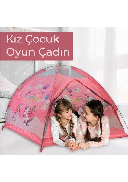 Unicorn ST210 Kolay Kurulum Kız Çocuk Oyun Çadırı 120X120X90 cm Pembe