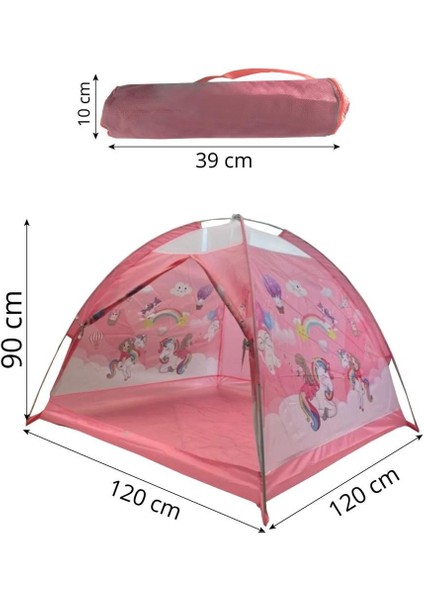 Unicorn ST210 Kolay Kurulum Kız Çocuk Oyun Çadırı 120X120X90 cm Pembe