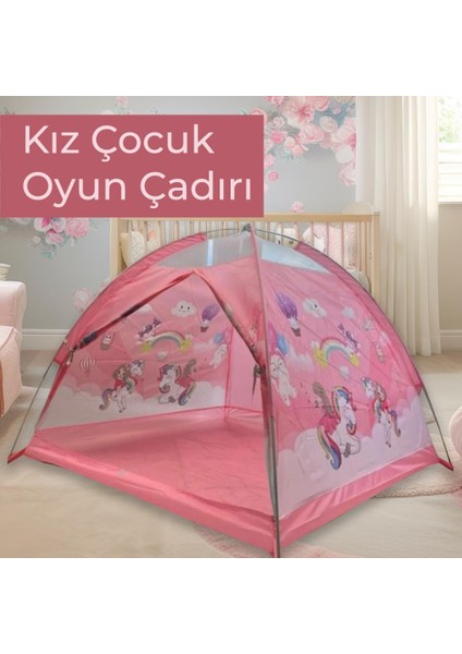 Unicorn ST210 Kolay Kurulum Kız Çocuk Oyun Çadırı 120X120X90 cm Pembe