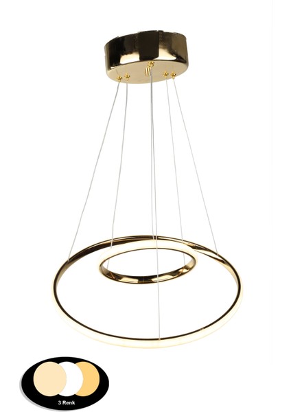 Spin 2.li Ledli Avize Gold Kaplama