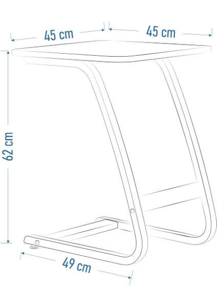 Ergo Çok Amaçlı Ahşap C Sehpa 45 x 45 cm fırsatları