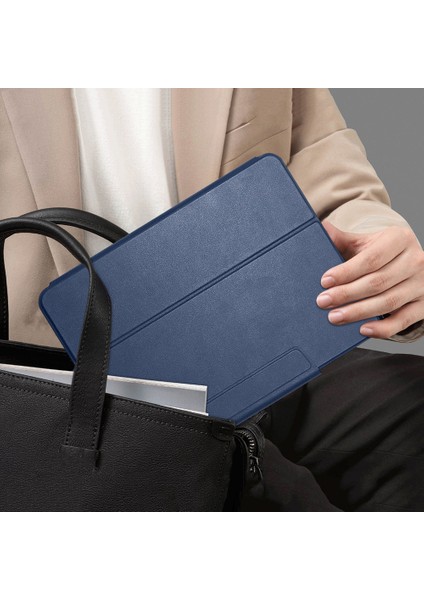Apple iPad Pro 11 2024 Raptic Spin Detachable Folio Pu Ayrılabilir Kalem Bölmeli Standlı Kılıf Lacivert