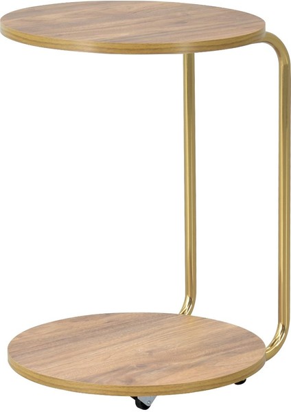 Çok Amaçlı Metal Gold Ayak C Sehpa Teddy Puf Seti