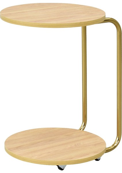 Çok Amaçlı Metal Gold Ayak C Sehpa Teddy Puf Seti