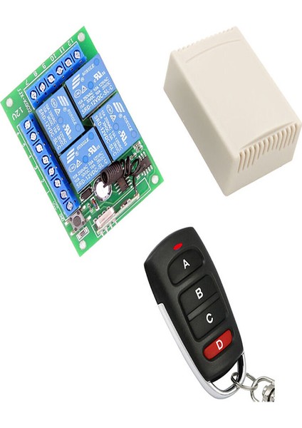 433MHZ Kablosuz Uzaktan Kumanda AC110V 220V Röle 4ch Mini Alıcı Verici Set Işık ve Garaj Kapısı Için