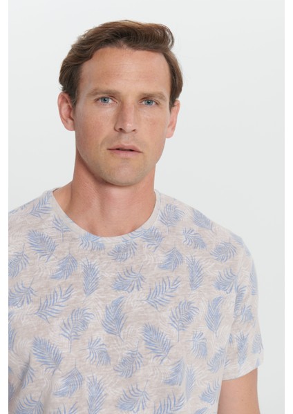 Slim Fit Dar Kesim Bisiklet Yaka Baskılı Tişört modelleri