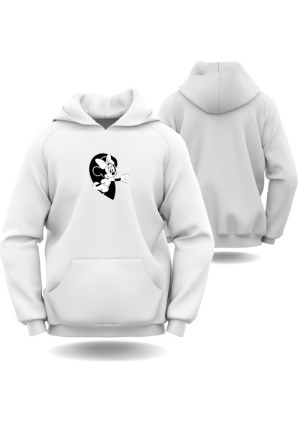 Mickey Mause Sevgililer Günü Slimfit Kapüşönlu Hoodie Kadın Sweatshirt 7015K
