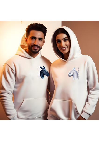 Ejderha Sevgililer Günü Slimfit Kapüşönlu Hoodie Kadın Sweatshirt 7002K