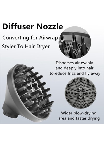 HS01/HS05 Bukle Makinesi Için Şekillendiriciden Saç Kurutma Makinesine Dönüştürme Difüzör Aparatı+Filtre Fırçası-A (Yurt Dışından)