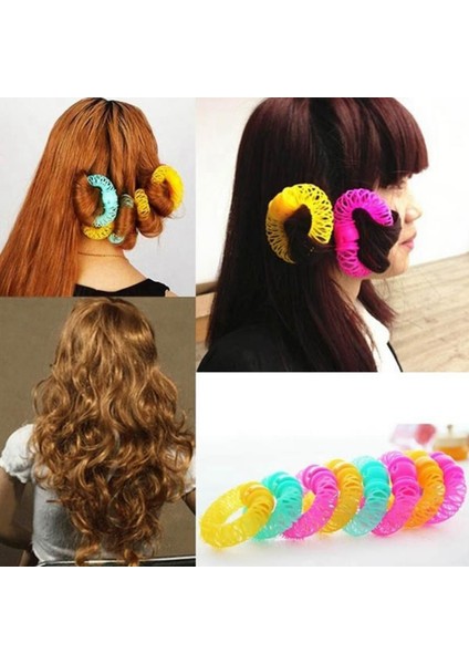 Moda 16 Adet Sihirli Saç Kıvırıcı Spiral Bukleler Rulo Donutlar Bukle Şekillendirme Aracı Aksesuarları (Yurt Dışından)