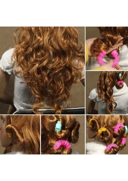 Moda 16 Adet Sihirli Saç Kıvırıcı Spiral Bukleler Rulo Donutlar Bukle Şekillendirme Aracı Aksesuarları (Yurt Dışından)