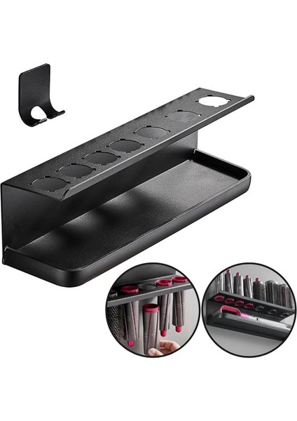 Yeni Duvara Monte Kurutma Makinesi Saç Kıvırıcı Depolama Rafı Banyo Rafı Bakım Aracı Siyah Için Uygun (Yurt Dışından) fiyatları