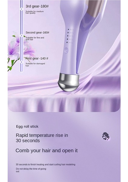 Derin Dalga Saç Kıvırıcı 32MM Kıvırma Demiri 5 Sıcaklık Ayarlanabilir Hızlı Isınma Kıvırma Şekillendirici Wand-D Ab Fişi (Yurt Dışından)