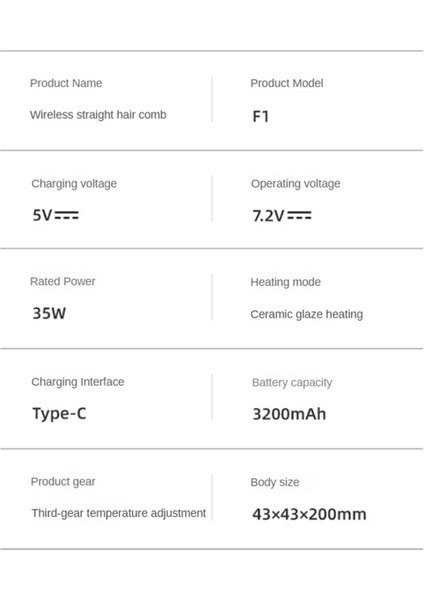Kablosuz Saç Düzleştirici Fırça Taşınabilir Düzleştirici Negatif Iyon Sıcak Tarak Kadınlar Için-Beyaz (Yurt Dışından) fırsatları