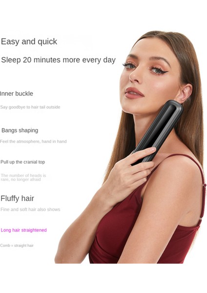 Kablosuz Saç Düzleştirici Fırça Taşınabilir Düzleştirici Negatif Iyon Sıcak Tarak Kadınlar Için-Beyaz (Yurt Dışından) indirimleri
