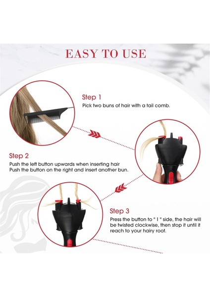 3 Parça Set Otomatik Elektrikli Örgü Makinesi Siyah Dıy Şekillendirici Saç Kıvırıcı Kadınlar Kızlar Için (Yurt Dışından) fırsatları