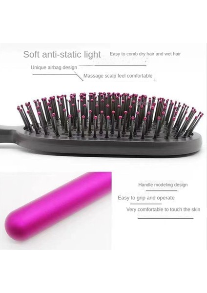 Sharon Brush Taşınabilir Gül Kırmızısı Için Comb+Geniş Dişli Tarak Saç Derisi Masajı Saç Fırçası (Yurt Dışından)
