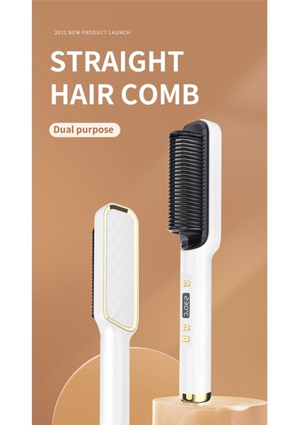 2'si 1 Arada Elektrikli Düzleştirici Tarak Düz Saç Düzleştirici Negatif Anti-Haşlanma Kıvırma Makinesi Şekillendirici Uk Plug-E (Yurt Dışından) indirimleri