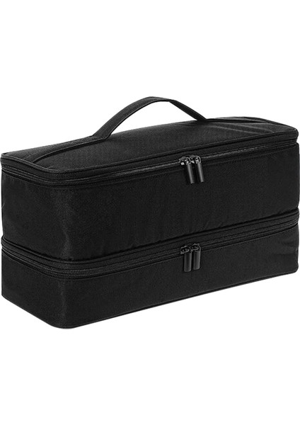 Evrensel Çift Katmanlı Taşıma Çantası, Seyahat Taşınabilir Depolama Siyah (Yurt Dışından)