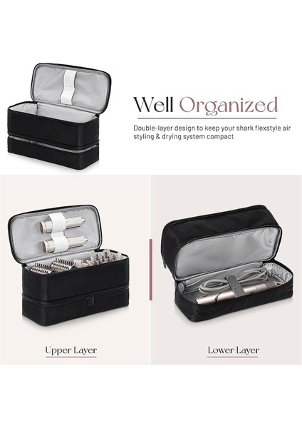 Evrensel Çift Katmanlı Taşıma Çantası, Seyahat Taşınabilir Depolama Siyah (Yurt Dışından) modelleri