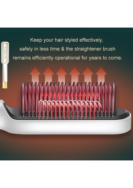 Eu Plug Hot Combs Anti-Haşlanma Saç Düzleştirici Fırça Seramik Bukle Makinesi Elektrikli Fırça-Siyah (Yurt Dışından)