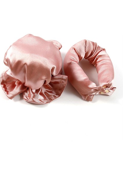 Uzun Saçlar Için 2 Adet Saten Isısız Bigudi. Saç Bukleleri Bukle Çubuğu Kafa Bandı Bağları Seti Lotus Kökü Pembe (Yurt Dışından)