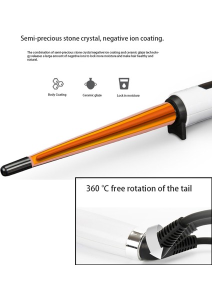 32MM Bukle Makinesi Saç Dalgalandırma Konisi Elektrikli Bukle Makinesi Profesyonel Çubuklu Ütü Seramik Ab Fişi (Yurt Dışından)