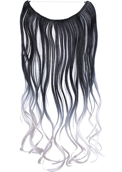 Uzun Düz At Kuyruğu Bağcıklı Sentetik Kadın Peruk Klipsli Saç Uzantıları Isıya Dayanıklı Sahte B (Yurt Dışından)