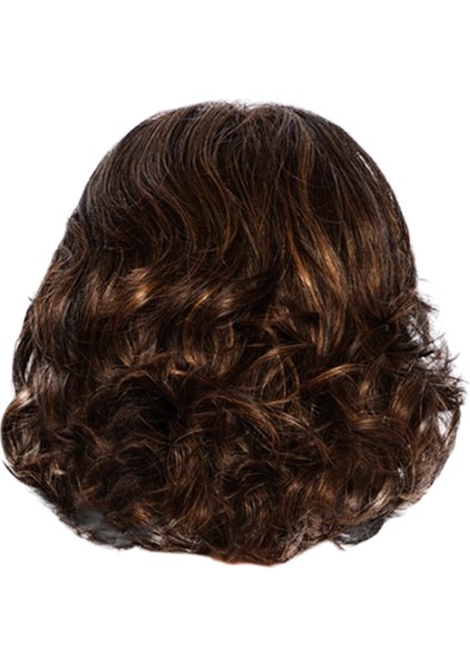Afro Kahverengi Kadın Kısa Saç Açısal Patlama Kıvırcık Fiberize Peruklar (Yurt Dışından)