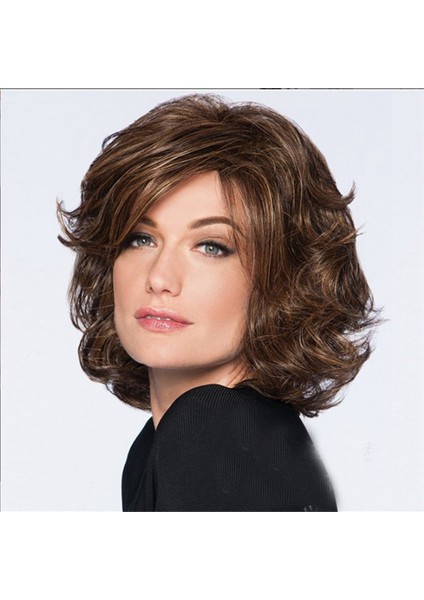 Afro Kahverengi Kadın Kısa Saç Açısal Patlama Kıvırcık Fiberize Peruklar (Yurt Dışından) modelleri