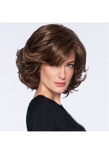 Afro Kahverengi Kadın Kısa Saç Açısal Patlama Kıvırcık Fiberize Peruklar (Yurt Dışından) indirimleri