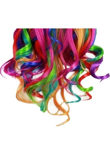 Lady Rainbow Uzun Kıvırcık Peruk Moda Cosplay Kostüm Saç Anime Tam Dalgalı Peruk 70CM (Yurt Dışından) indirimleri
