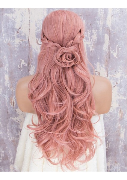 Cosplay Peruk Gökkuşağı Uzun Kıvırcık Peruk Moda Kostüm Saç Anime Tam Dalgalı 70CM (Yurt Dışından) fırsatları