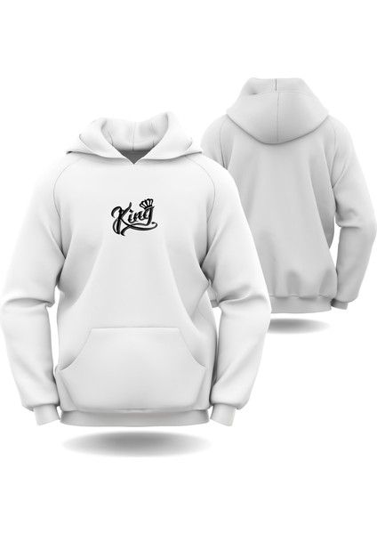 Kral Görselli Sevgililer Günü Slimfit Kapüşönlu Erkek Sweatshirt 7004E