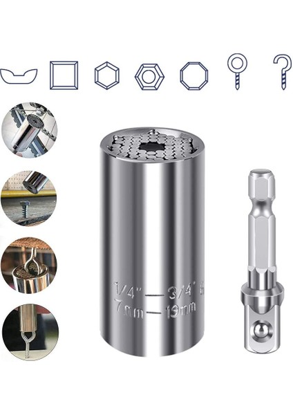 Tork Anahtarı Evrensel Kılıf Başlık Seti Sihirli Soket Kılıfı Anahtar Stil Tutma Çoklu El Aletleri Cr-V Kılıf (Yurt Dışından) fırsatları