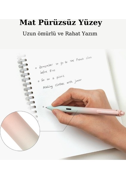 0.7 mm Mavi Mürekkepli Ombre Basmalı 4'lü Jel Kalem Seti