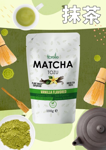 Matcha Vanilya Aromalı 100g