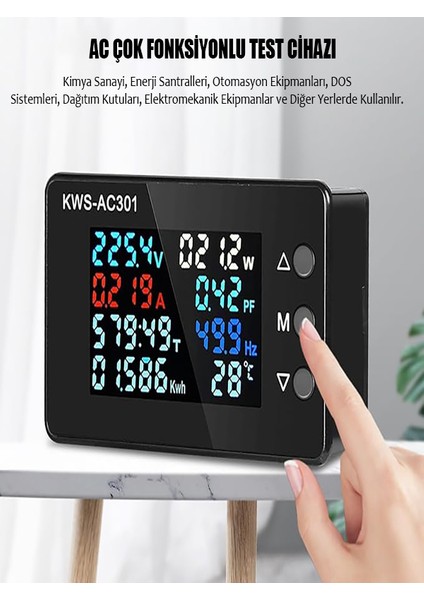 KWS-AC301 100A Voltmetre Ampermetre Wattmetre 50–300V Kapalı Transformatör