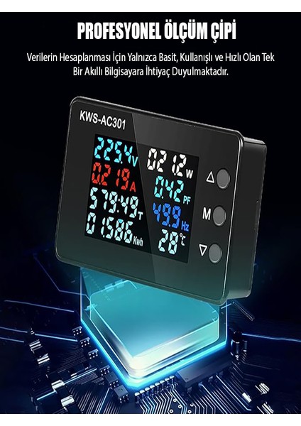 KWS-AC301 100A Voltmetre Ampermetre Wattmetre 50–300V Kapalı Transformatör