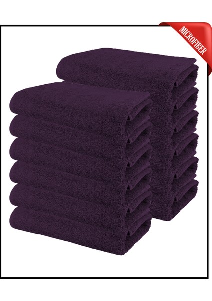 12 Adet Büyük Boy Mikrofiber 50 x 90 cm , Fitness Havlusu , Spor Havlusu , Kuaför Havlusu