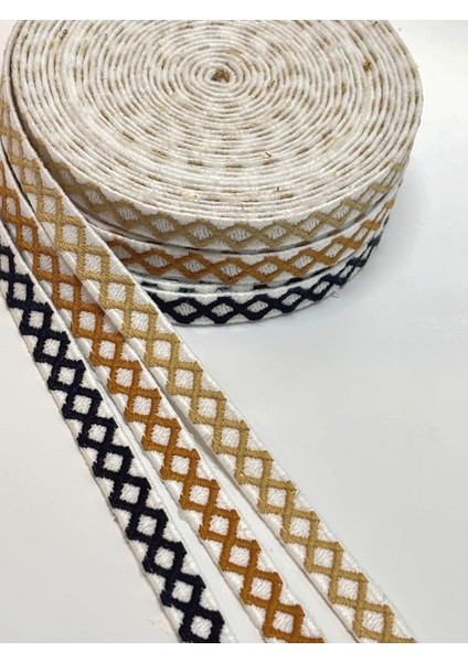 Zigzag Desen Nakış Dekoratif Kurdele Modeli ( 6 Metre )