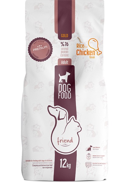Friend Pet Premium Gold Yetişkin Köpek Maması Tavuklu 12 kg %100 Yeme Garantili fiyatları