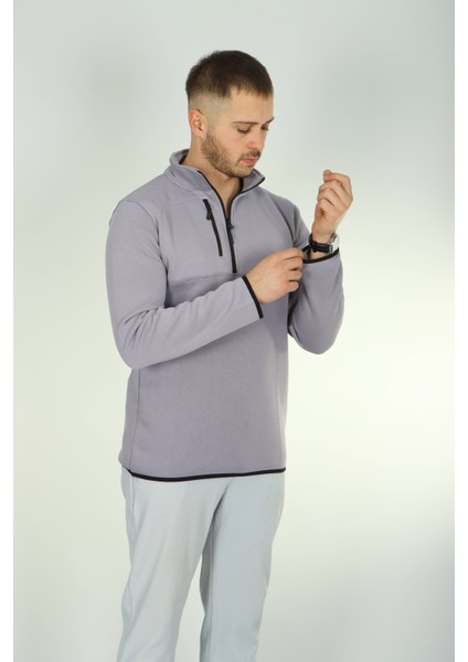 3 Ip Cepli Yarım Fermuar Sweat Gri fiyatları