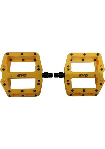 Evo Sarı Plastik Rulmanlı Platform Çivili Bisiklet Pedalı