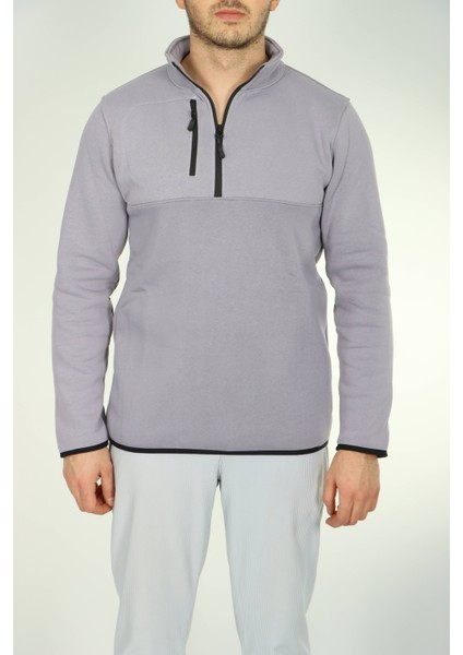 3 Ip Cepli Yarım Fermuar Sweat Gri indirimleri