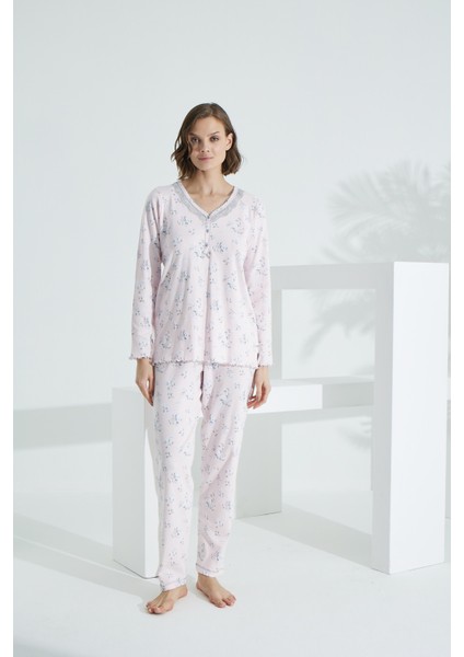 Angelique Pamuk Uzun Kol Kadın Pijama Takımı 21503