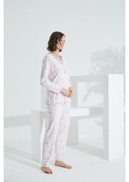Angelique Pamuk Uzun Kol Kadın Pijama Takımı 21503